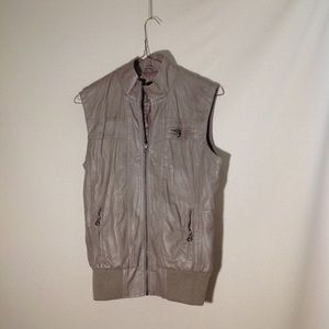 Copper Key Fitted Leather Vest